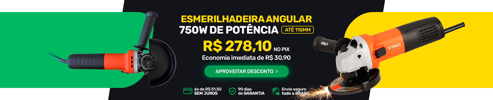 Esmerilhadeira Lixadeira Angular 115mm 750w Kynko