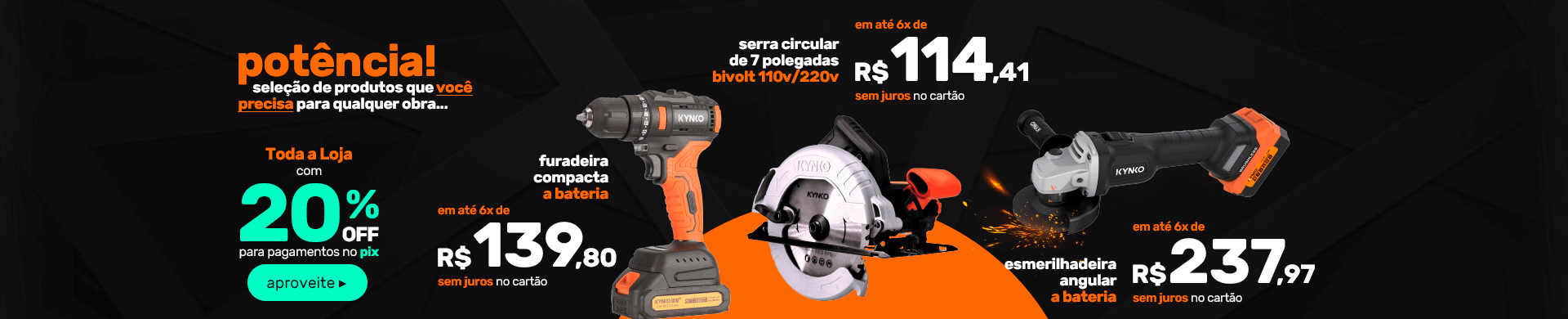 Ferramentas Elétricas com 20% de desconto no Pix - GForce Ferramentas
